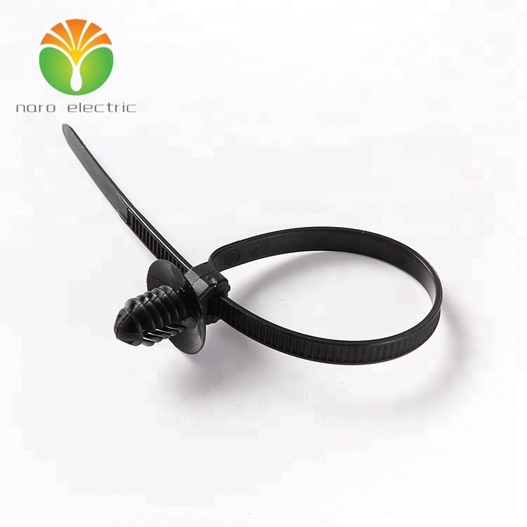 Black PA66 Push Mount Zip Ties with Fir Tree 157-00185 Cable Tie Alternative